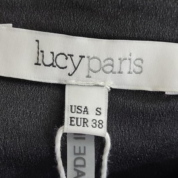 Lucy Paris Cross Front Dress Fuschia/Black Pink S - Picture 10 of 11